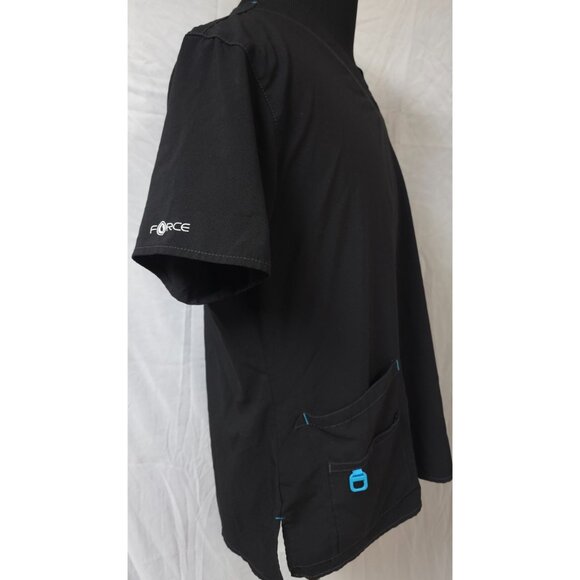 Carhartt Force Womens XL Modern Fit Black Short Sleeve Stretch V-Neck Scrub Top - Picture 5 of 14